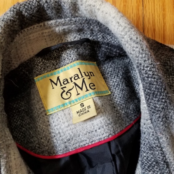 Maralyn & Me Juniors Plaid Peacoat Black Small - Picture 4 of 7